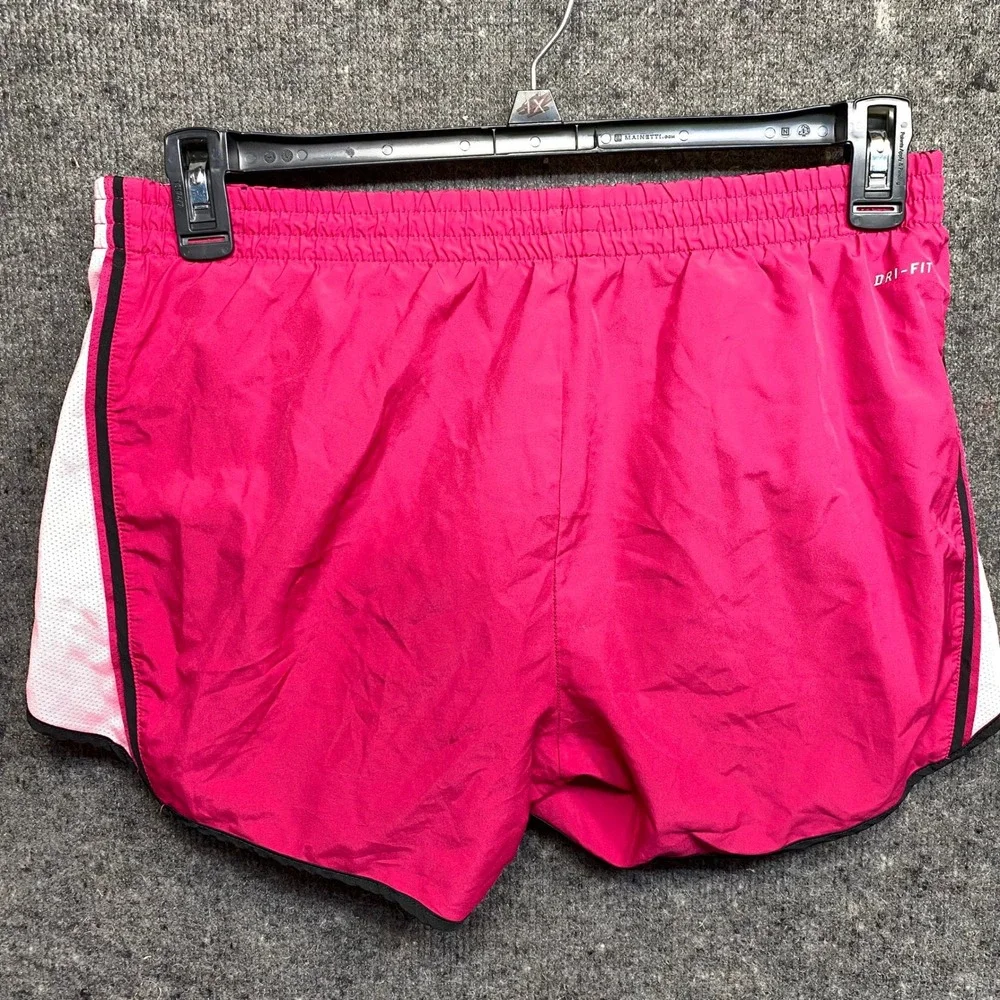 Nike Dri-FIT Running Shorts Pink White Mesh Trim Lined Womens Large
